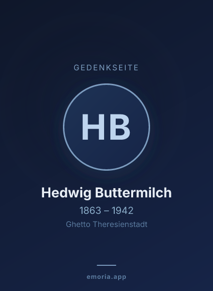 Gedenkportrait von Hedwig Buttermilch