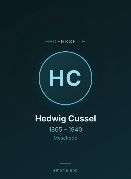Gedenkportrait von Hedwig Cussel