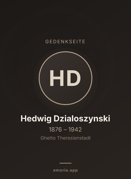 Gedenkportrait von Hedwig Dzialoszynski