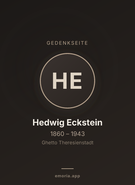 Gedenkportrait von Hedwig Eckstein