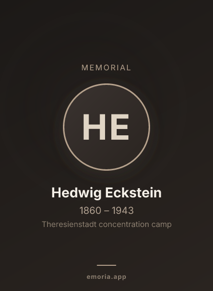 Memorial portrait of Hedwig Eckstein