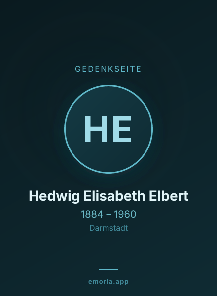 Gedenkportrait von Hedwig Elisabeth Elbert