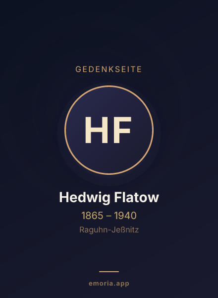 Gedenkportrait von Hedwig Flatow