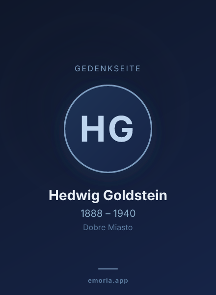 Gedenkportrait von Hedwig Goldstein