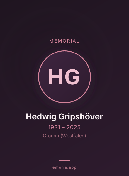 Memorial portrait of Hedwig Gripshöver