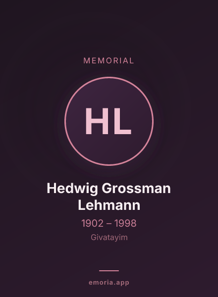 Memorial portrait of Hedwig Grossman Lehmann