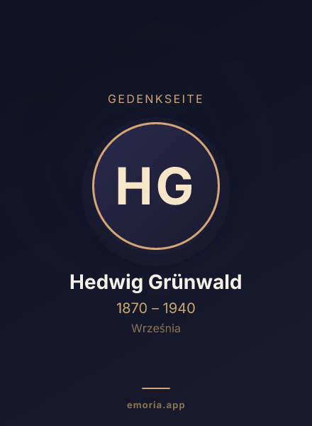 Gedenkportrait von Hedwig Grünwald