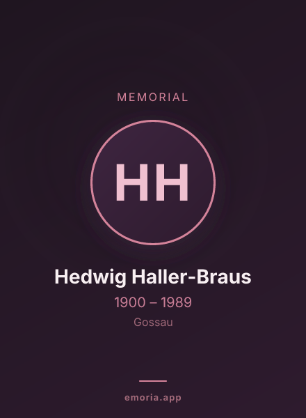 Memorial portrait of Hedwig Haller-Braus