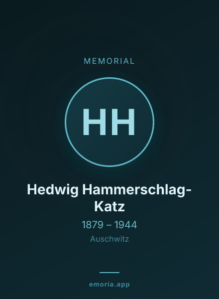 Memorial portrait of Hedwig Hammerschlag-Katz