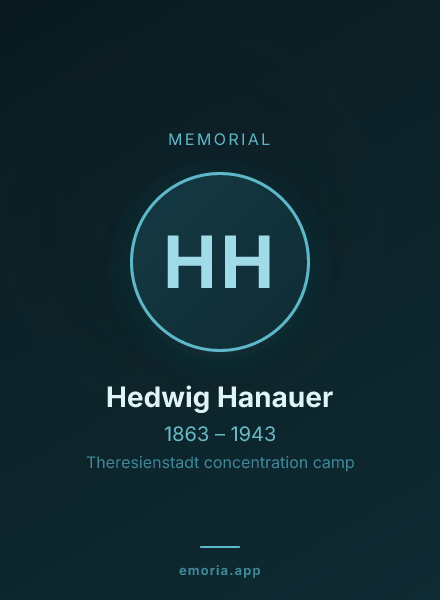 Memorial portrait of Hedwig Hanauer