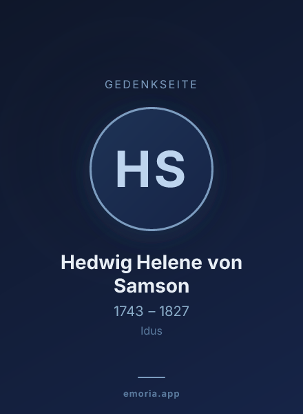 Gedenkportrait von Hedwig Helene von Samson