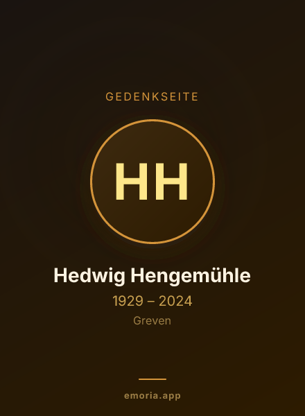 Gedenkportrait von Hedwig Hengemühle