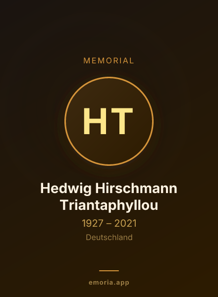 Memorial portrait of Hedwig Hirschmann Triantaphyllou
