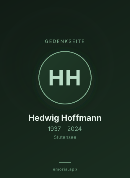 Gedenkportrait von Hedwig Hoffmann