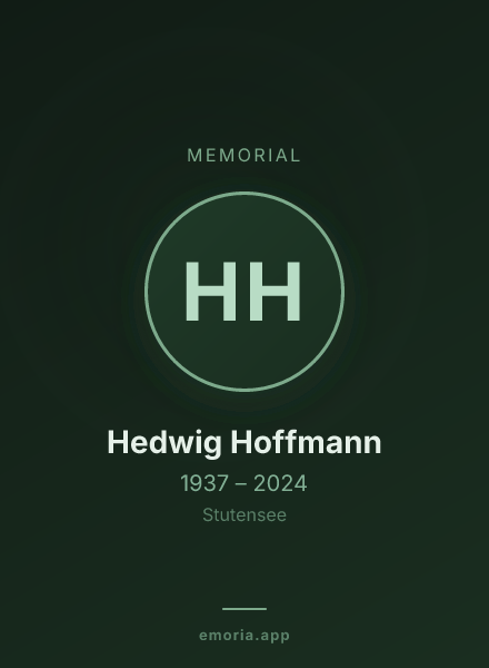 Memorial portrait of Hedwig Hoffmann