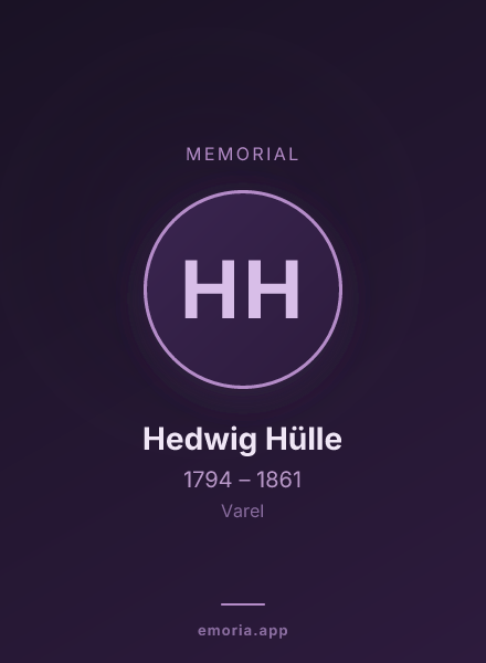 Memorial portrait of Hedwig Hülle