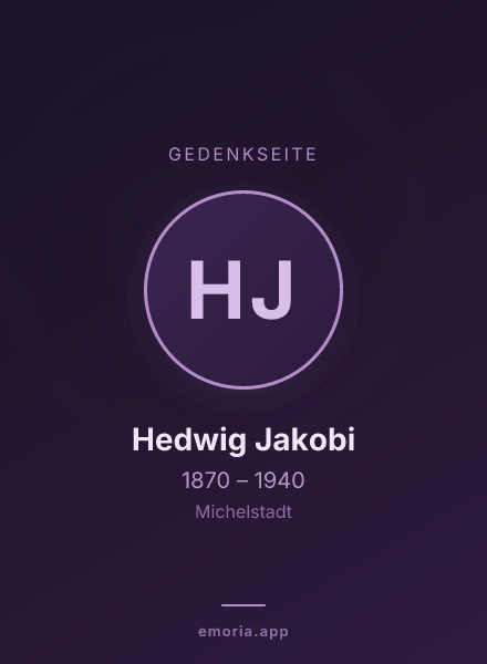 Gedenkportrait von Hedwig Jakobi