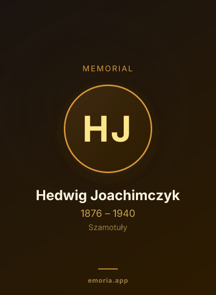 Memorial portrait of Hedwig Joachimczyk