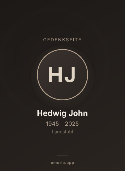 Gedenkportrait von Hedwig John