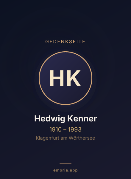 Gedenkportrait von Hedwig Kenner