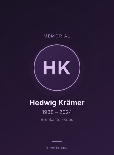 Memorial portrait of Hedwig Krämer