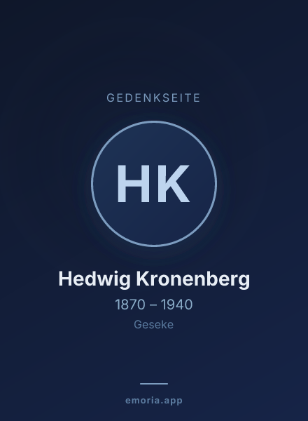 Gedenkportrait von Hedwig Kronenberg