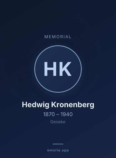 Memorial portrait of Hedwig Kronenberg