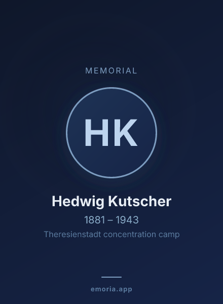 Memorial portrait of Hedwig Kutscher