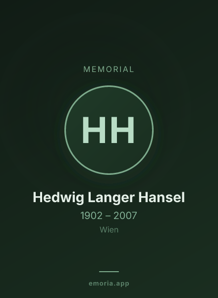 Memorial portrait of Hedwig Langer Hansel