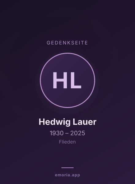 Gedenkportrait von Hedwig Lauer