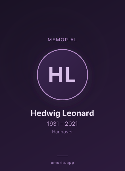 Memorial portrait of Hedwig Leonard