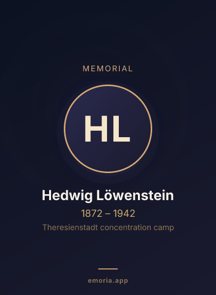 Memorial portrait of Hedwig Löwenstein