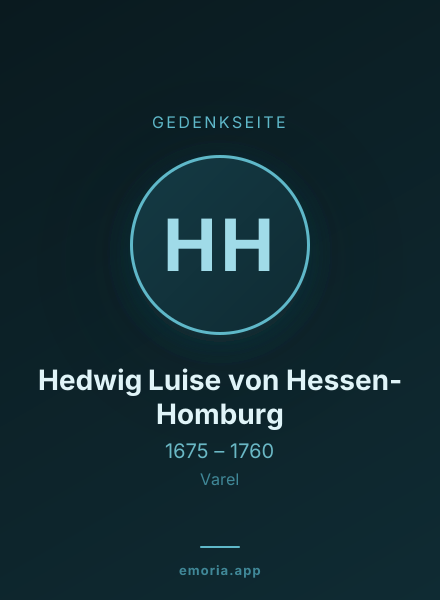 Gedenkportrait von Hedwig Luise von Hessen-Homburg