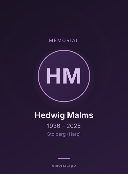 Memorial portrait of Hedwig Malms