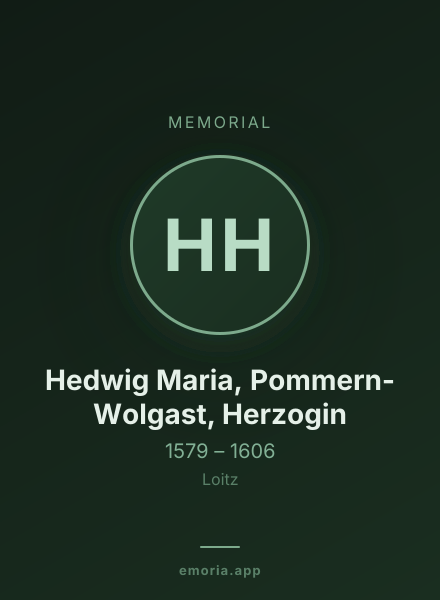 Memorial portrait of Hedwig Maria, Pommern-Wolgast, Herzogin