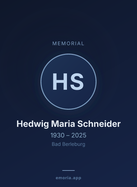Memorial portrait of Hedwig Maria Schneider