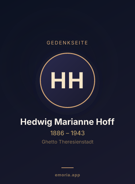 Gedenkportrait von Hedwig Marianne Hoff