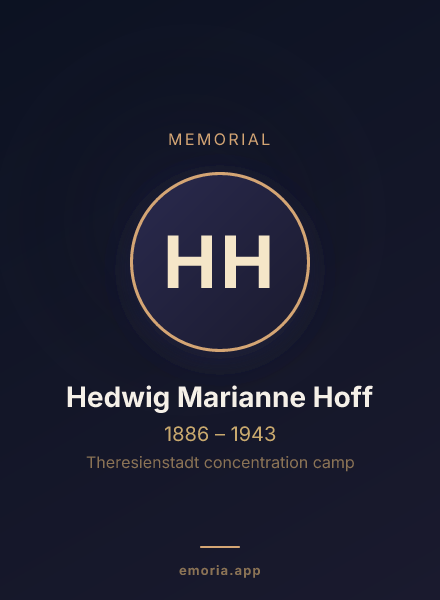 Memorial portrait of Hedwig Marianne Hoff