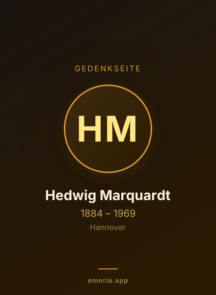 Gedenkportrait von Hedwig Marquardt