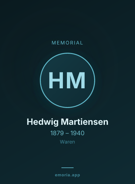 Memorial portrait of Hedwig Martiensen