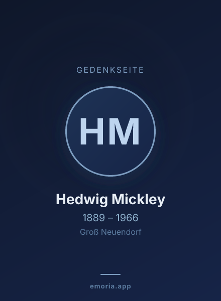 Gedenkportrait von Hedwig Mickley