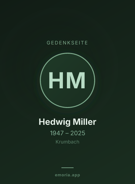 Gedenkportrait von Hedwig Miller