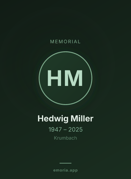 Memorial portrait of Hedwig Miller