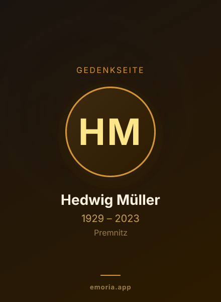 Gedenkportrait von Hedwig Müller