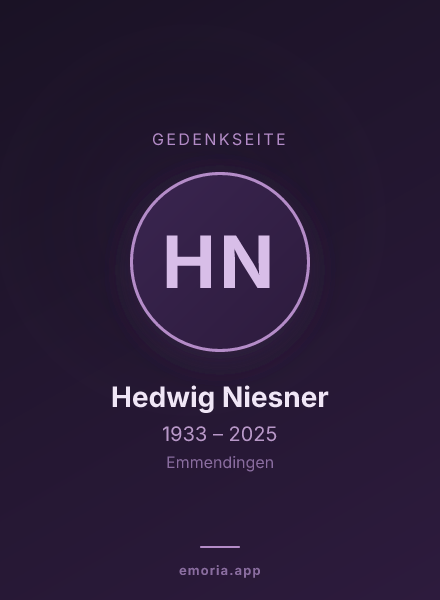 Gedenkportrait von Hedwig Niesner