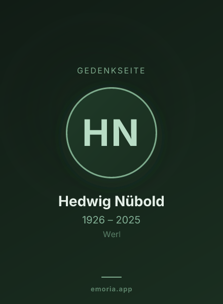 Gedenkportrait von Hedwig Nübold