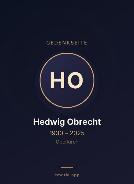Gedenkportrait von Hedwig Obrecht