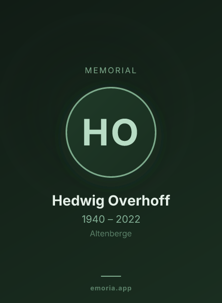 Memorial portrait of Hedwig Overhoff