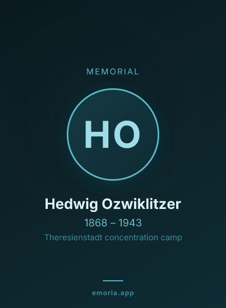 Memorial portrait of Hedwig Ozwiklitzer