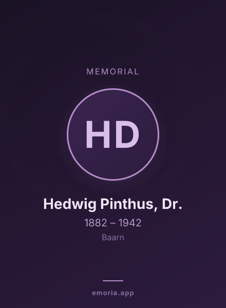Memorial portrait of Hedwig Pinthus, Dr.